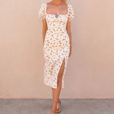 Polin - Vintage Floral Slim-fit Dress